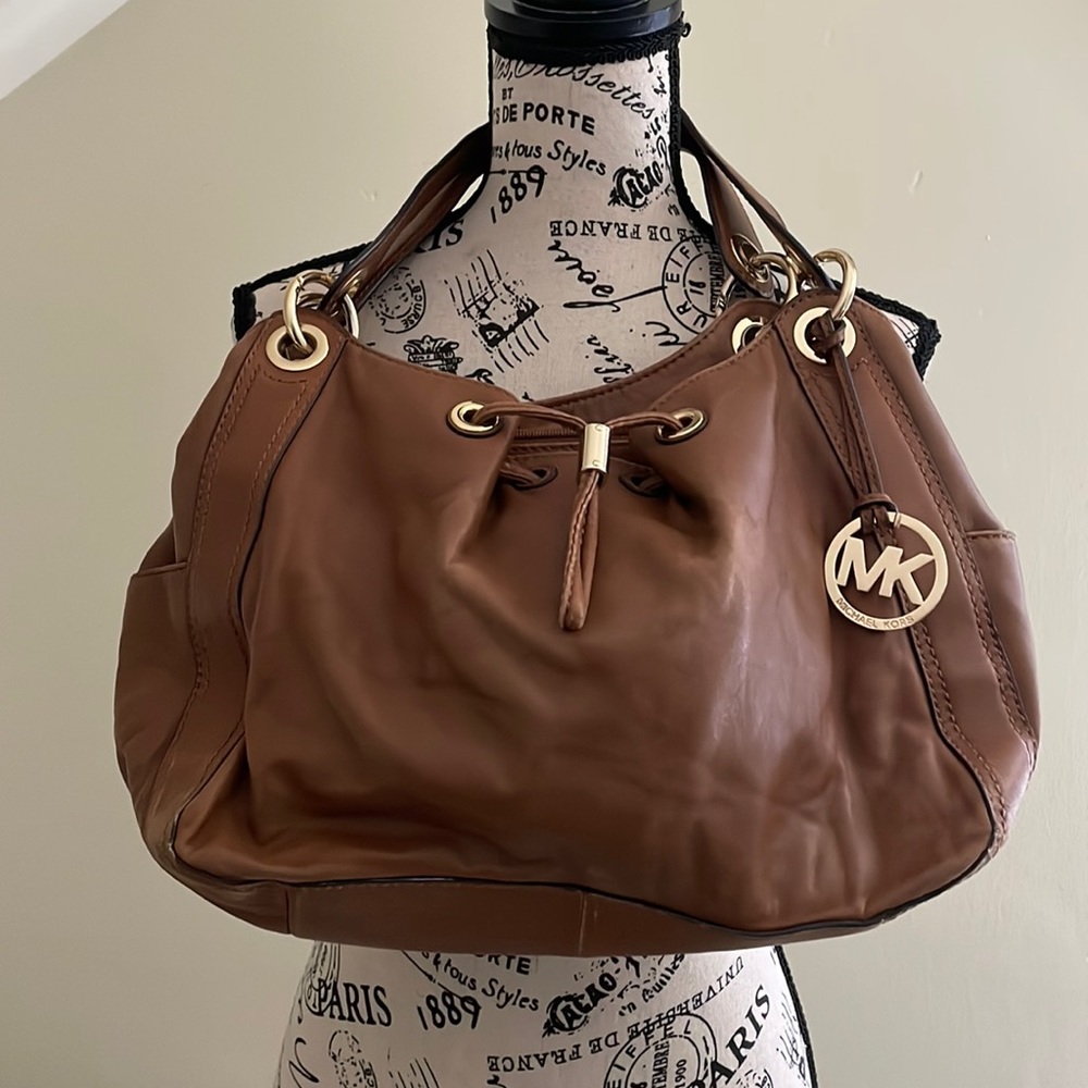 Host Pick! Michael Kors Leather Cognac Large Hobo/Shoulder Bag